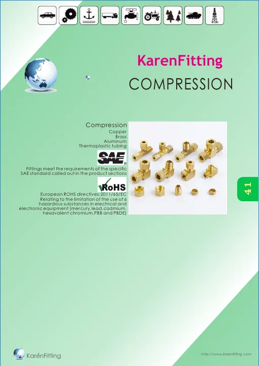 First page of KarenFitting Brass Compression Fittings Catalog.pdf